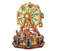 STRUCWOOD Puzzle 3D en bois à faire soi-même, grande roue de poupée, modèle de construction de cirque, décoration de Noël avec lumières et musique, cadeaux pour adultes et adolescents - Grande roue du