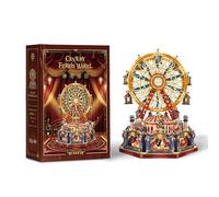 STRUCWOOD Puzzle 3D en bois, grande roue à faire soi-même, modèle de construction de cirque, style de Noël avec musique légère, cadeaux pour adultes et adolescents - Grande roue du siècle (SQ-69)