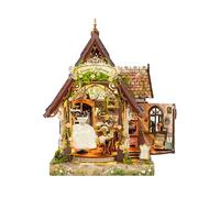 STRUCWOOD Puzzle en bois 3D à moitié ouvert avec lumières LED pour décoration de livres, modélisme, cadeau pour femmes et collectionneurs miniatures, boutique de couture (studio de robe de rêve)