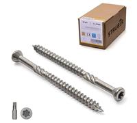 STRÜBER Vis pour terrasse à tête fraisée décorative et empreinte Torx (4,5 x 50 mm / 200 Stk. / TX-20) en acier inoxydable trempé C2 - Vis pour l'extérieur - embout TX inclus