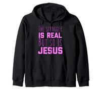 Struggle is Real Jesus Chrétienne Verse de la Bible Prière Rose Sweat à Capuche