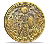 Strugglejewelry Pièce de monnaie de défi de l'archange Michael avec inscription Psaume 91:10 - Un symbole de protection divine - Jeton de poche versets de la Bible
