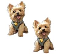 Strumming Yorkie Car Vent Clip, Cute Cartoon Dog Car Air Freshener Clip, 2D Adorable Dog Acrylic Fragrance Diffuser Air Clips, Long-Lasting Scent, Car Decoration for Pet Lovers (2pcs*B, 2.36in)