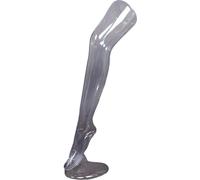 Strumpfbein für die Präsentation von Strümpfen und Socken, Dekobein - Weiblich, 74 cm Dekofuß mit Ständer, Schaufensterpuppe - Bein mit lebensechten Form, Sockenbein - Farbe Transparent