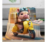 Strunt Cochon Mignon Couvertures Et Plaids Dessin animé Piglet Imprimé Doux en Molleton en Peluche Couverture Bureau Pause Couverture Famille Canapé Lit Couverture 60x80inch(150x200cm)