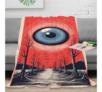 Strunt Œil du Diable Couverture De Oeil maléfique Imprimé Couverture Polaire Confortable Et Légère Couverture en Flanelle Chambre Salon Canapé Burea 60x80inch(150x200cm)