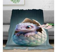 Strunt Petit Dragon Mignon Couvertures Et Plaids Dessin animé Imprimé Doux en Molleton en Peluche Couverture Bureau Pause Couverture Famille Canapé Lit Couverture 60x80inch(150x200cm)