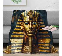 Strunt Pharaon égyptien Pharaon Imprimé Doux en Molleton en Peluche Couverture Bureau Pause Couverture Famille Canapé Lit Couverture - Enfant Adulte 60x80inch(150x200cm)