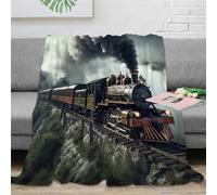 Strunt Train à Vapeur Couverture Train à Vapeur Couvertures en Molleton De Flanelle Légères Super Douces pour Canapé-lit, Couverture en Microfibre en Peluche Douce Et Chaude 60x80inch(150x200cm)
