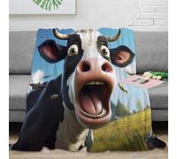 Strunt Vache Mignonne Couvertures Et Plaids Dessin animé Cow Imprimé Doux en Molleton en Peluche Couverture Bureau Pause Couverture Famille Canapé Lit Couverture 40x50inch(100x130cm)