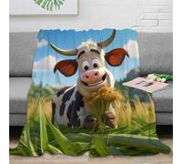 Strunt Vache Mignonne Couvertures Et Plaids Vache en Dessin animé Imprimé Doux en Molleton en Peluche Couverture Bureau Pause Couverture Famille Canapé Lit Couverture 50x60inch(127x152cm)