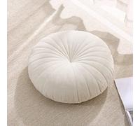 STRWARD Grand Coussin de Sol Rond en Velours épais pour Adultes, pour Yoga, Salon, Balcon, extérieur, Tatami (Beige)