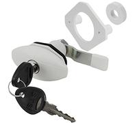 STS Push Lock Ellipse Petite serrure à clapet Blanc RAL 9002 Pour trappe de service caravane, camping-car, bateau
