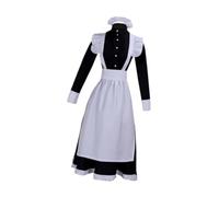 STSFXIF Robe de Soubrette Lolita Classique, Tenue de Cosplay Unisexe, Longue, En Polyester, Taille Structurée, Style Japonais Doux avec Tablier. Convient pour