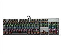Stsmcl Clavier mécanique léger en métal avec tige verte 104 touches 9 espèces d'effet de lumière réglable
