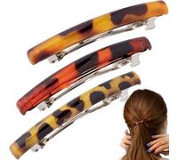 STSTR Lot de 3 barrettes à cheveux françaises pour femme, 6,3 cm, petite pince à cheveux en écaille de tortue, accessoires de cheveux plats brillants incurvés pour femmes (3 couleurs) - Style 3