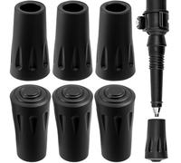 STSTR Lot de 6 embouts de canne de rechange, antidérapants, 1,2 cm, amortisseur de chocs pour bâtons de canne de marche pliables universels - Noir
