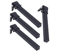 STSTS 4 pièces Pieds de Meuble furtifs pliants lit en Tube carré Meubles canapé Chaise Loisirs Invisibles Pied Support Accessoires matériel Rangement(18cm)