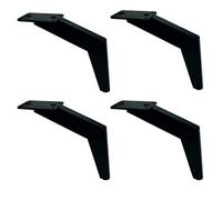STSTS 4 Pieds de Meubles Table en Fer Pieds métal Rehausseurs avec Faucille à vis Pied canapé Bureau Accessoires Remplacement(Matte Black,12.5cm)