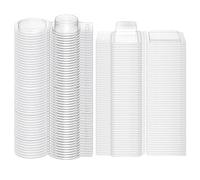 Sttejlbho 100 Pièces Vides en Plastique Transparent Pet Moulages Individuels de Cubes de Cire Fondante 1 Oz Moulages à Bougie