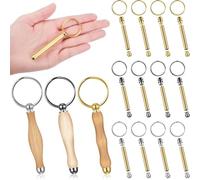 Sttejlbho 12pcs Kit de Porte-Clés Tournants en Bois Accessoires de Tournage sur Bois Mandrin Porte-Clés en Bois pour Cadeaux de Menuiserie