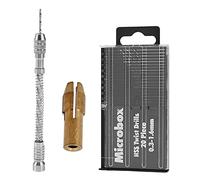 Sttejlbho 21 Pcs Pin ÉTau Main Spirale Perceuse Mini Micro-Forets Set Index Semi-Automatique