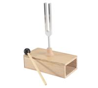 Sttejlbho 432 Hz Diapason en Bois et en Aluminium Argenté pour la Guérison Sonore, L'Enseignement de la Résonance, les Tests Auditifs, la Méditation + Boîte de Résonance