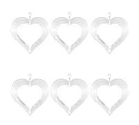 Sttejlbho 6 PièCes Sublimation Wind Spinner Blanks 3D Wind Spinners Hanging Wind Spinners pour Outdoor Garden Decoration C-8 Pouces Heart