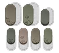 Sttejlbho 7 Pièces Bac de Rangement Ovale Moule en Silicone en Ciment Moule en Palette Résine Blanche Lait Plâtre Béton Moulé