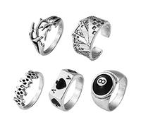 Sttiafay 6 pièces Vintage Knuckle Anneaux pour femme personnalisés Anneaux avec joints en forme de serpent d'argent Anneaux pour indices empilables Lot de bijoux cadeaux