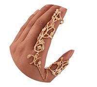 Sttiafay Bague gothique Knuckle - Collier punk creux sculpté - Bague esclave - Ensemble de bijoux pour femmes et filles