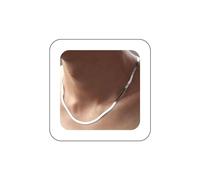 Sttiafay Collier Étrangleur De Chaîne De Serpent En Argent Court À Chevrons Collier De Chaîne Plate Gros Bijoux De Chaîne Pour Femmes Et Moi