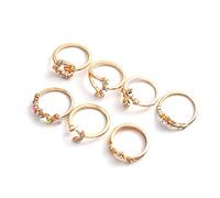 Sttiafay Ensemble de bagues de phalanges style bohème empilables avec strass pour femme et adolescente