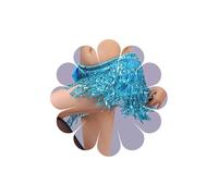 Sttiafay Jupe à franges pour danse du ventre - Écharpe à paillettes - Costume de carnaval pour femme, Bleu, Taille unique
