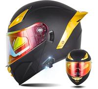 STTTBD Casque de Moto Bluetooth modulable avec Double Pare-Soleil, Casque intégral pour Hommes et Femmes, Double Haut-Parleur intégré, homologué Dot/ECE K,XL=61-62CM
