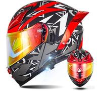 STTTBD Casque de Moto Bluetooth modulable avec Double Pare-Soleil, Casque intégral pour Hommes et Femmes, Double Haut-Parleur intégré, homologué Dot/ECE F,XL=61-62CM
