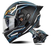 STTTBD Casque de Moto modulable Bluetooth pour Adultes, certifié Dot/ECE, Double visière, pour Hommes et Femmes 5,XL(61-62cm)