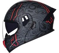 STTTBD Casque de Moto modulable certifié DOTECE, Casque intégral à Rabat, Casque de Protection pour Hommes et Femmes avec Double visière, Pare-Soleil, Casque de Scooter et de Motocross B,XL=61-62cm