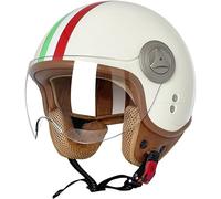 STTTBD Casque de Moto rétro Demi-Visage, certifié Dot/ECE, Vintage, 3/4, Ouvert, pour Cruiser, cyclomoteur, Scooter électrique, Chopper, avec visière, pour Hommes et Femmes Adultes H,XXL=61-62cm