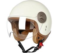 STTTBD Casque de Moto rétro Demi-Visage, certifié Dot/ECE, Vintage, 3/4, Ouvert, pour Cruiser, cyclomoteur, Scooter électrique, Chopper, avec visière, pour Hommes et Femmes Adultes N,XXL=61-62cm