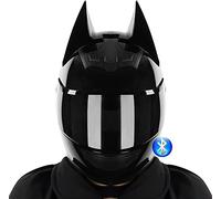 STTTBD Casque intégral Bluetooth pour Moto Tout-Terrain Batman pour Homme et Femme, certifié Dot/ECE Cool Cute Batman Full Face Helmet, Light Cool Electric Motorbike Racing Casque D,Medium