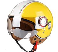 STTTBD Casque Moto Vintage à Visage Ouvert, Casque Moto Vespa Jet avec Pare-Soleil Cruiser Scooter Moto Demi-Casque approuvé Dot/ECE Casques de cyclomoteur pour Adultes Hommes et Femmes G,XL=59-60cm