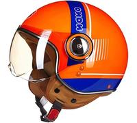 STTTBD Casque Moto Vintage à Visage Ouvert, Casque Moto Vespa Jet avec Pare-Soleil Cruiser Scooter Moto Demi-Casque approuvé Dot/ECE Casques de cyclomoteur pour Adultes Hommes et Femmes A,M=54-56cm
