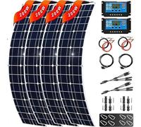STTTBD Kit Solaire Monocristallin Flexible 800 W avec Module Photovoltaïque, Contrôleur 40 A Et Connecteur Photovoltaïque pour Maison, Camping Car, Caravane, Bateau 4 * 200w