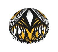 sttung Bonnet de douche double couche avec imprimé hibou mignon et élastique pour homme et femme