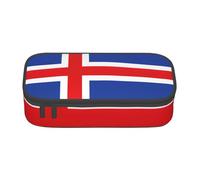 sttung Drapeau de l'Islande Imprimer Sourcil Crayon Cosmétique Sac de Rangement avec Multiples Compartiments pour Voyage, Noir , Taille unique