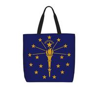 sttung Grand sac fourre-tout de plage pour femme avec imprimé drapeau de l'État de l'Indiana - Sac à main réutilisable pour le shopping, les voyages, la gym, les sorties décontractées