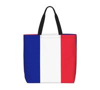 sttung Grand sac fourre-tout de plage pour femme avec imprimé drapeau français - Sac à main réutilisable pour le shopping, les voyages, la gym, les sorties décontractées