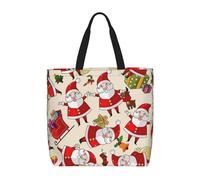 sttung Grand sac fourre-tout de plage pour femme avec imprimé Père Noël - Sac à main réutilisable - Pour voyage, gym, sorties décontractées