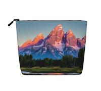 sttung Grand Teton Trousse de toilette de voyage en imitation lin avec fermeture éclair Motif parc national, Noir , Taille unique